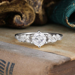 0.8 Carat Round Cut Moissanite Classic Engagement Wedding Ring