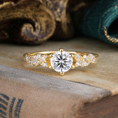 0.8 Carat 6 Prong Round Cut Lab Diamond Classic Engagement Wedding Ring