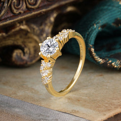 0.8 Carat 6 Prong Round Cut Lab Diamond Classic Engagement Wedding Ring
