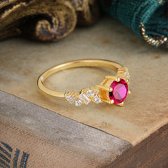 0.8 Carat 6 Prong Round Cut Ruby Classic Engagement Wedding Ring