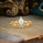 SR12940 Moissanite Ring - Yellow-Gold