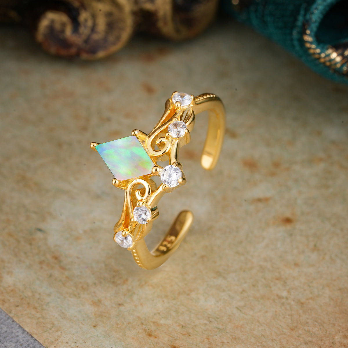 SR12940 Fire Opal Ring - Additional view