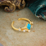 SR12940 Turquoise Ring - White-Gold