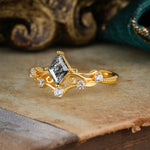 SR12940 Black Rutilated Quartz Ring - Rose-Gold