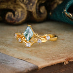 SR12940 Moss Agate Ring - Rose-Gold