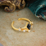SR12940 Black Onyx Ring - White-Gold