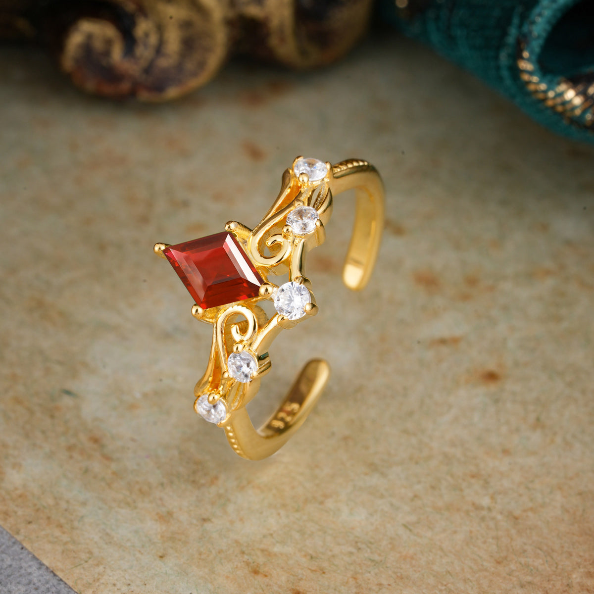 SR12940 Garnet Ring - Additional view