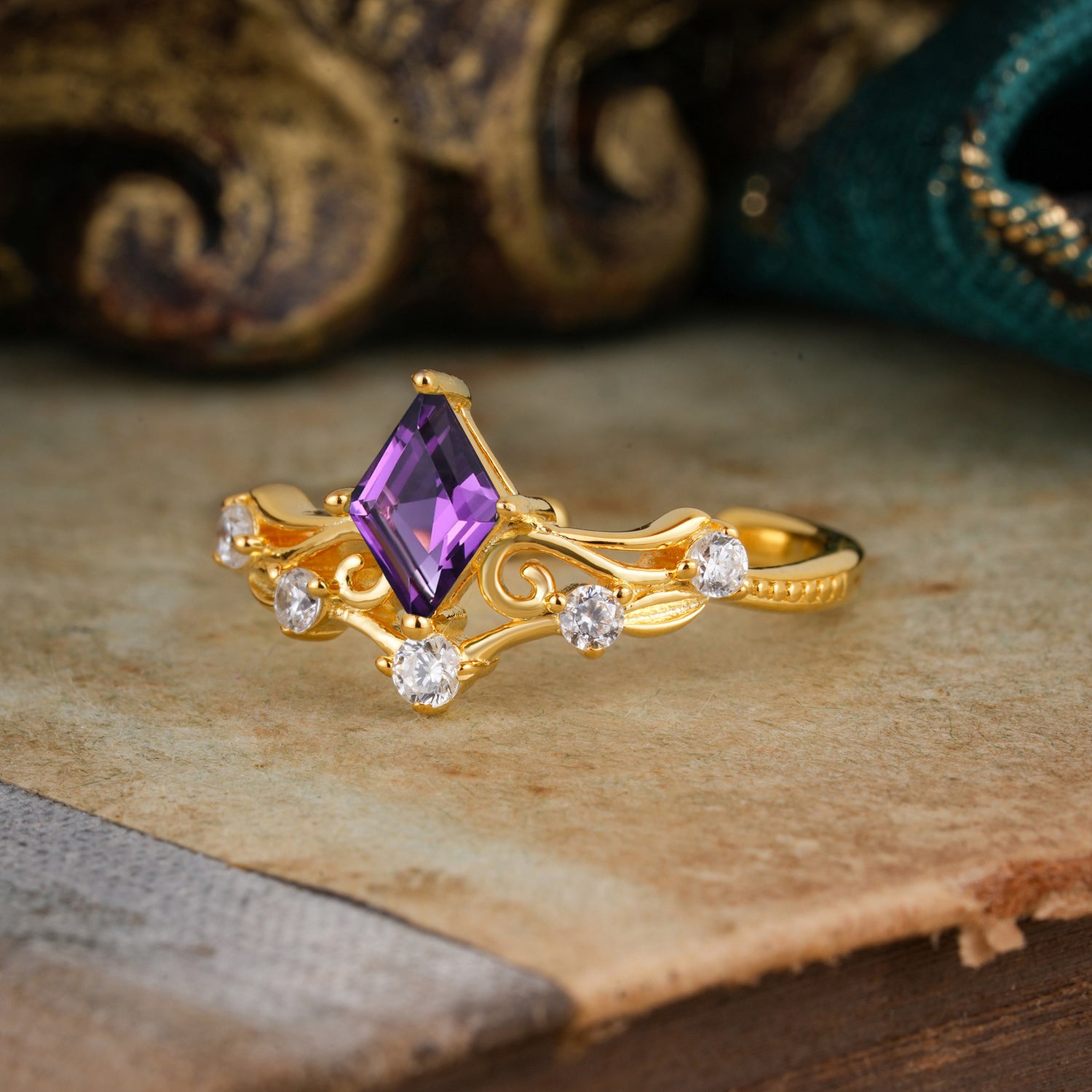 SR12940 Amethyst Ring - Rose-Gold