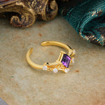 SR12940 Amethyst Ring - White-Gold
