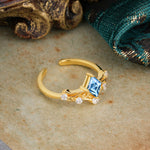 SR12940 Aquamarine Ring - White-Gold