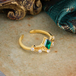 SR12940 Emerald Ring - White-Gold