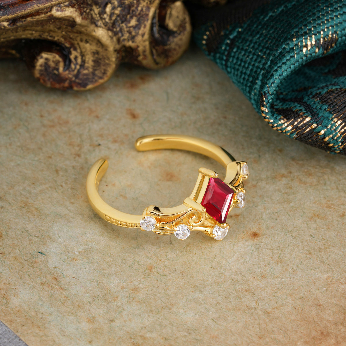 SR12940 Ruby Ring - White-Gold