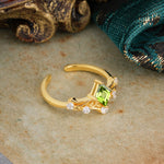 SR12940 Peridot Ring - White-Gold