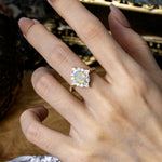 Luxury Oval Cut Halo Pavé Fire Opal Engagement Ring - Additional view