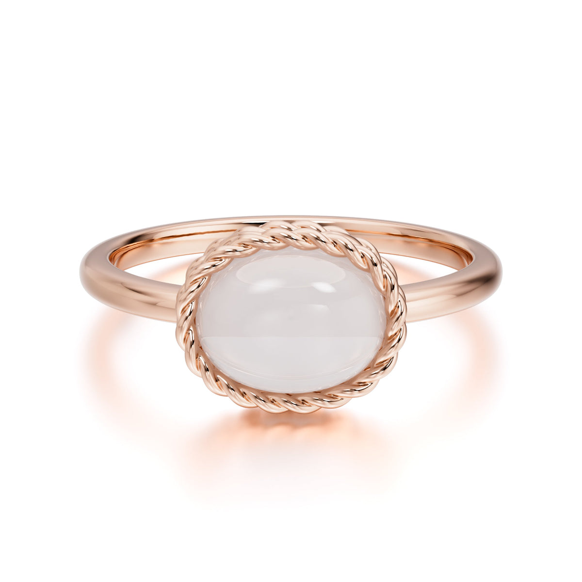 2 Carat Oval Cut Classic Moonstone Engagement Ring for Girlfriend