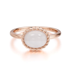 2 Carat Oval Cut Classic Moonstone Engagement Ring for Girlfriend