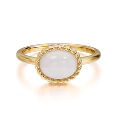 2 Carat Oval Cut Classic Moonstone Engagement Ring for Girlfriend