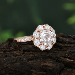 2.5CT Asscher Cut Moissanite Engagement Ring Pave Halo Bridal Ring