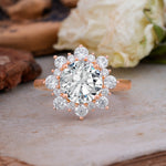 Classic Sparkling Round Cut Lab Diamond Engagement Ring with Double Halo     - Additional view
