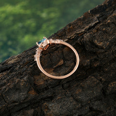 Heart Shaped White Alexandrite Anniversary Ring Side Stone Promise Ring