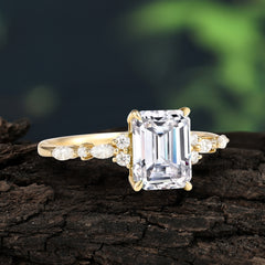 Timeless Emerald Cut Moissanite Engagement Ring