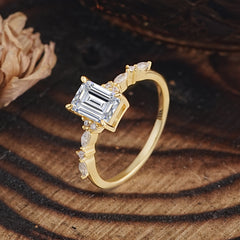4 Prong Timeless Emerald Cut Lab Diamond Engagement Ring