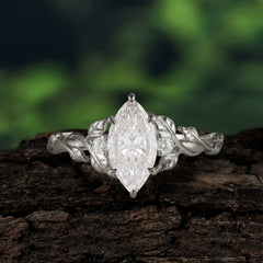 Dazzling Marquise Moissanite Engagement Ring