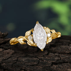 Dazzling Marquise Moissanite Engagement Ring