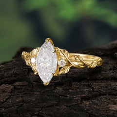 Dazzling Marquise Moissanite Engagement Ring