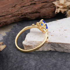 Nature-Inspired 6 Prong Dazzling Marquise Sapphire Engagement Ring