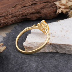 Nature-Inspired 6 Prong Dazzling Citrine Engagement Ring