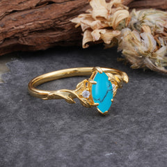 Nature-Inspired 6 Prong Dazzling Turquoise Engagement Ring