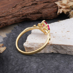 Nature-Inspired 6 Prong Dazzling Marquise Ruby Engagement Ring