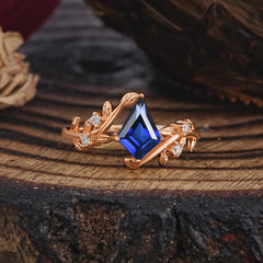 Dazzling Kite Cut Sapphire Engagement Ring