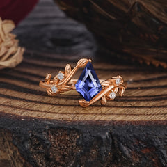 Dazzling Kite Cut Tanzanite Engagement Ring
