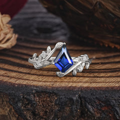 Dazzling Kite Cut Sapphire Engagement Ring