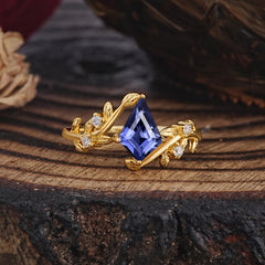 Dazzling Kite Cut Tanzanite Engagement Ring