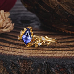 Dazzling Kite Cut Tanzanite Engagement Ring