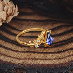 Dazzling Kite Cut Tanzanite Engagement Ring
