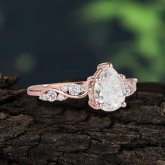 Pear Cut Lab Grown Diamond Engagement Rings for Eco Friendly Elegance