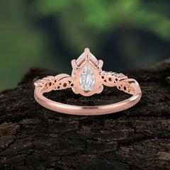 Pear Cut Lab Grown Diamond Engagement Rings for Eco Friendly Elegance