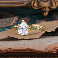 Pear Cut Lab Grown Diamond Engagement Rings for Eco Friendly Elegance