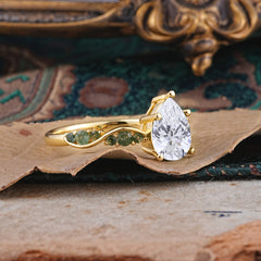 Pear Cut Lab Grown Diamond Engagement Rings for Eco Friendly Elegance