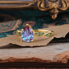 5 Prong Luxury Pear-Cut Alexandrite Engagement Ring