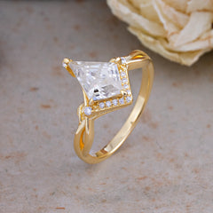 Elegant Kite Cut Moissanite Engagement Ring for Women