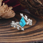 Kite Cut GoldTurquoise Engagement Ring for Women     - Additional view