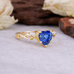 Vintage 5-Prong Heart-Cut Sapphire Engagement Ring - Romalar Jewelry