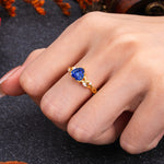 Vintage 5-Prong Heart-Cut Sapphire Engagement Ring - Romalar Jewelry