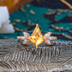 Minimalist Luxe 4-Prong Kite-Cut Citrine Engagement Ring