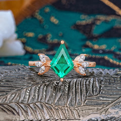 Minimalist Luxe 4-Prong Kite-Cut Emerald Engagement Ring